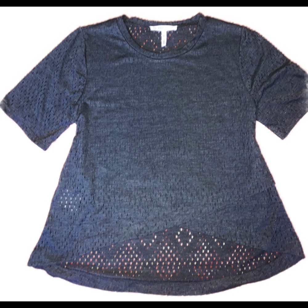 BCBG charcoal cross cross jersey top